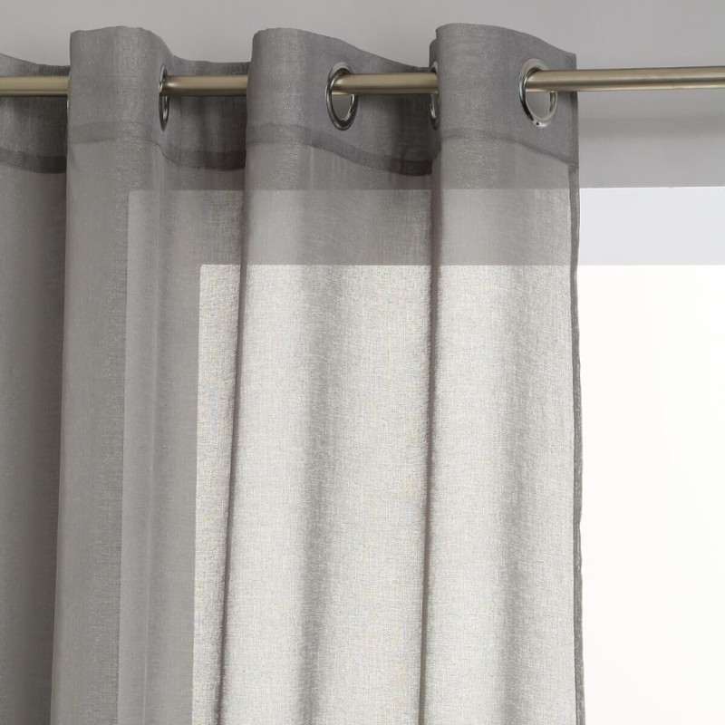Perdea Muslin, poliester, gri, 140x240 cm, 120943B