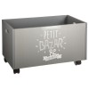 Cutie de jucarii pe roti, MDF, gri, Petit, 127141B