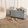 Cutie de jucarii pe roti, MDF, gri, Petit, 127141B
