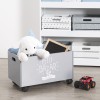 Cutie de jucarii pe roti, MDF, gri, Petit, 127141B