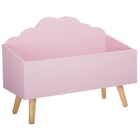 Cutie de jucarii roz, lemn si MDF, Clouds, 127156A