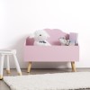 Cutie de jucarii roz, lemn si MDF, Clouds, 127156A