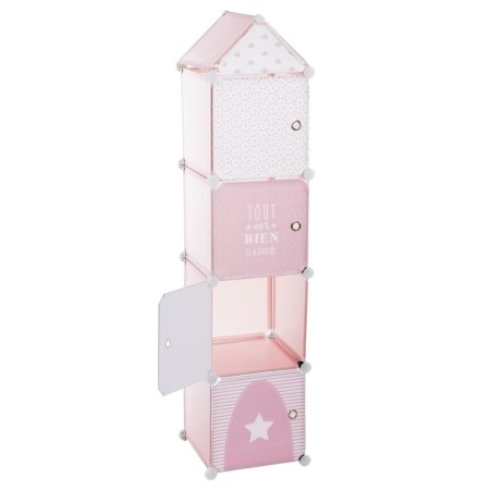 Cutie de depozitare Column, metal, polipropilena, roz, 34x139 cm, 127161A