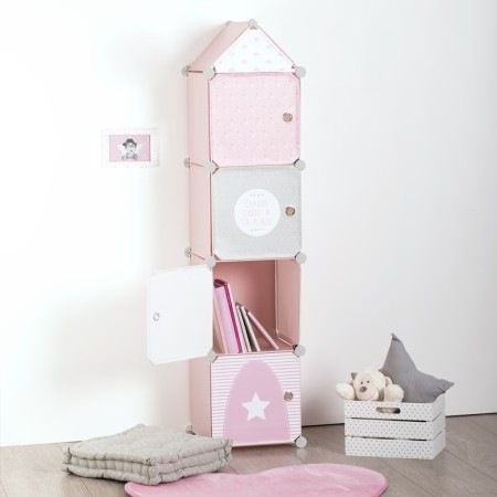 Cutie de depozitare Column, metal, polipropilena, roz, 34x139 cm, 127161A