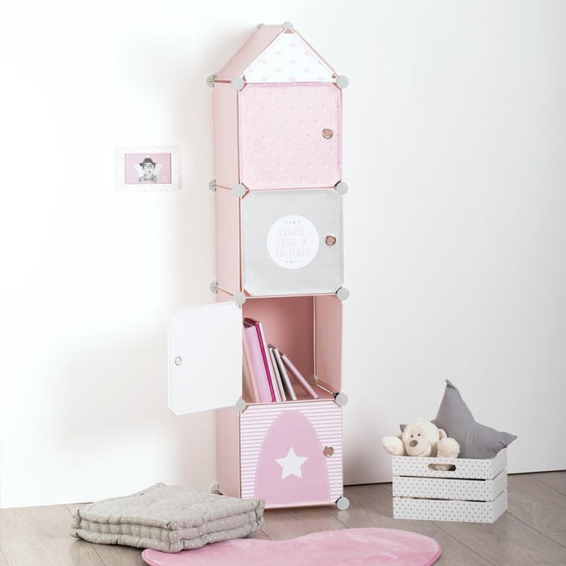 Cutie de depozitare Column, metal, polipropilena, roz, 34x139 cm, 127161A