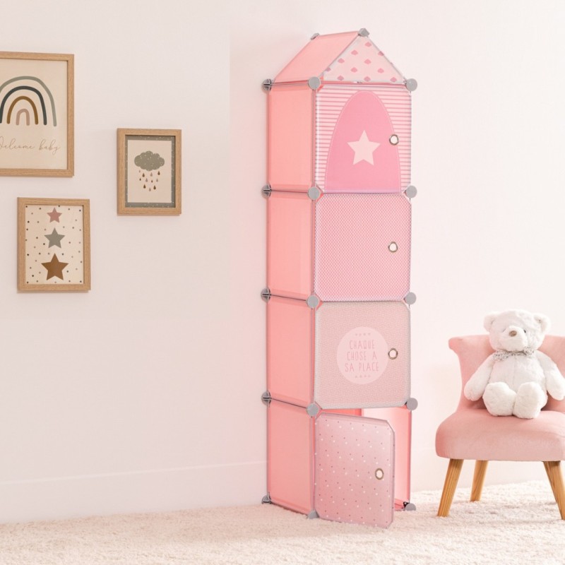 Cutie de depozitare Column, metal, polipropilena, roz, 34x139 cm, 127161A