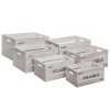 Set 6 cutii depozitare Facto, lemn, gri, L.38 cm, 140443