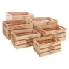 Set 6 cutii depozitare Facto, lemn, natural, L.38 cm, 140494