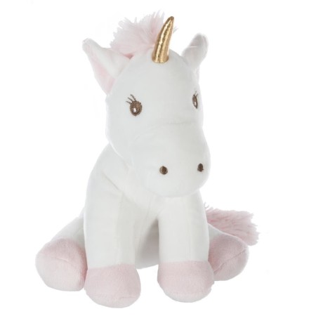 Jucarie copii Unicorn, poliester, alb/roz, H.22 cm, 127364