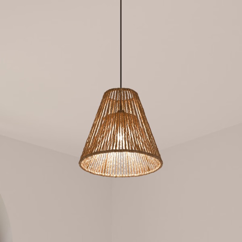 Suspensie Giada, metal, sfoara, bej, 1XE27, D.30 cm, 157702