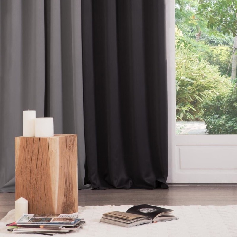 Draperie Odelie, poliester, negru, 140x260 cm, 103859J2