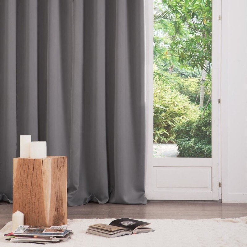 Set 2 draperii Odelie, poliester, gri, 135x240 cm, 120598B