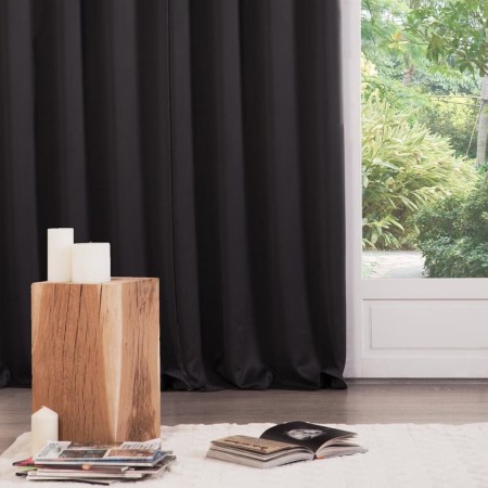 Set 2 draperii Odelie, poliester, negru, 135x240 cm, 120598J