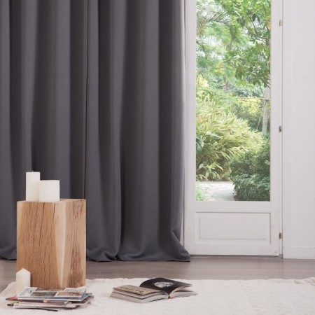 Set 2 draperii Odelie, poliester, gri inchis, 135x240 cm, 120598L