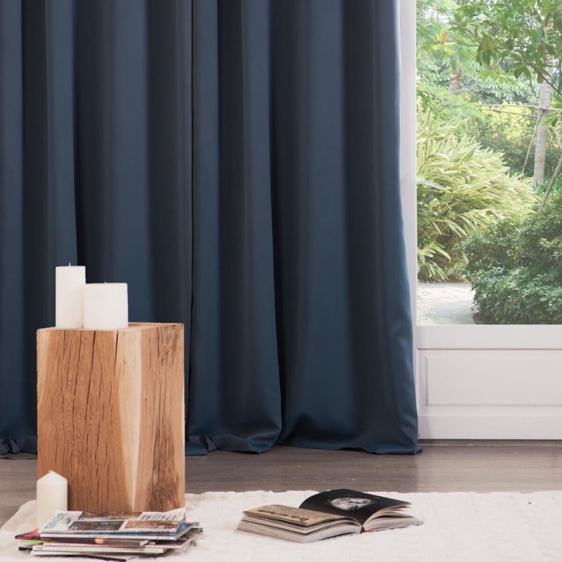 Set 2 draperii Odelie, poliester, bleu, 135x240 cm, 120598O