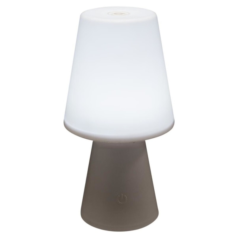 Lampa de masa exterior Wiza, polipropilena, alba, reincarcabila, LED, USB, H.23 cm, 161648