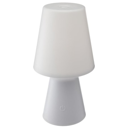 Lampa de masa exterior Wiza, polipropilena, alba, reincarcabila, LED, USB, H.23 cm, 161648