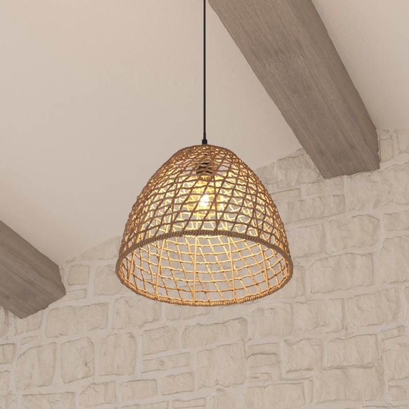 Suspensie Jada, metal, papura, bej, 1XE27, D.35 cm, 161718