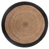 Covor rotund, iuta, negru, D.120 cm, 146295J