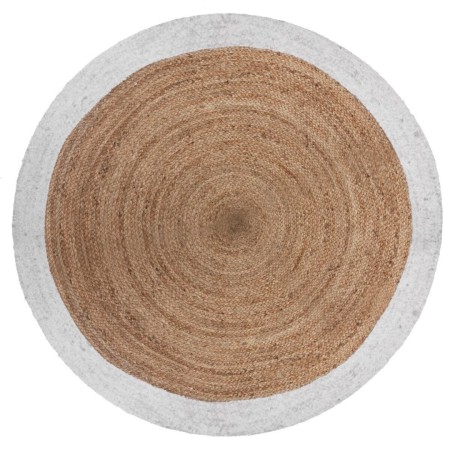 Covor rotund, iuta, alb, D.120 cm, 146295Z