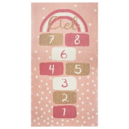 Covor copii Hopscotch, poliester, roz, 80x150 cm, 158645 