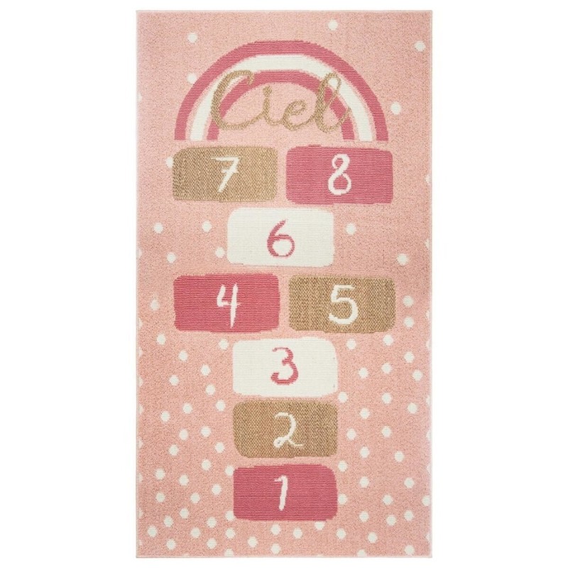 Covor copii Hopscotch, poliester, roz, 80x150 cm, 158645
