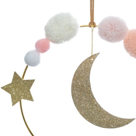 Decoratiune perete Moon, metal, poliester, multicolor, H.21 cm, 158663