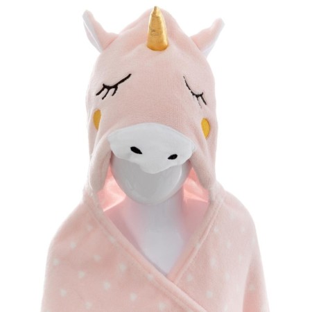Patura pentru copii Unicorn, poliester, roz, 100x140 cm, 158722