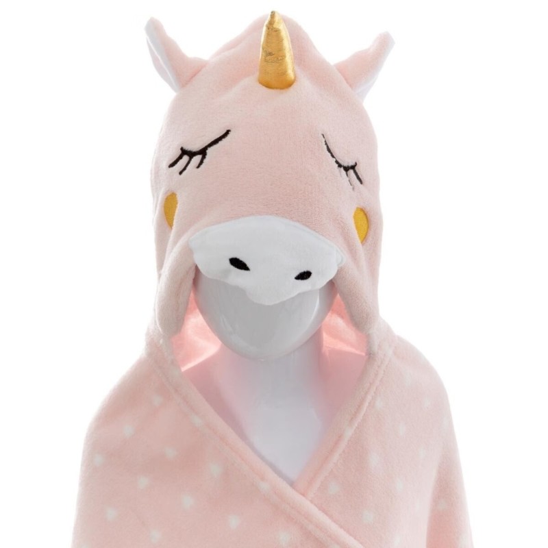Patura pentru copii Unicorn, poliester, roz, 100x140 cm, 158722