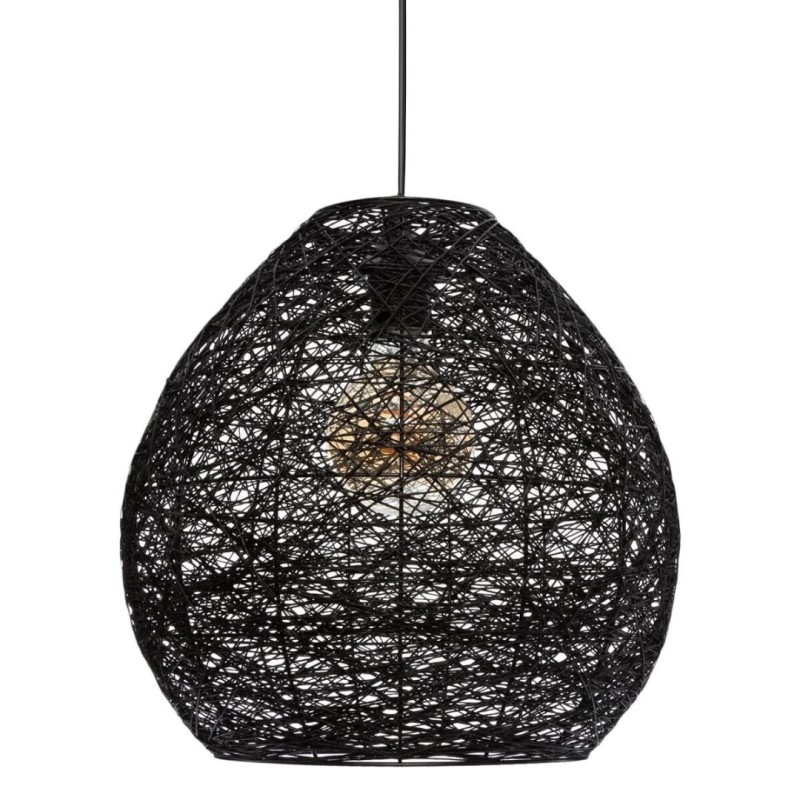 Suspensie Mona, metal, sfoara, negru, 1XE27, D.35 cm, 168223