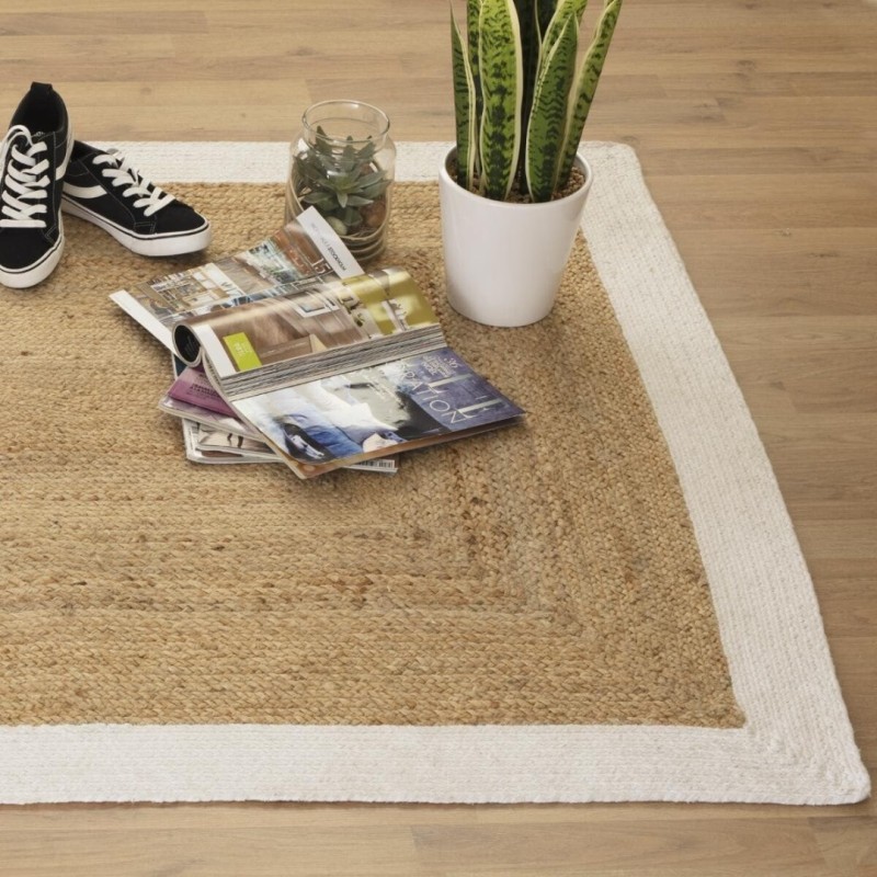 Covor iuta naturala, alb, 120x170 cm, 168857Z