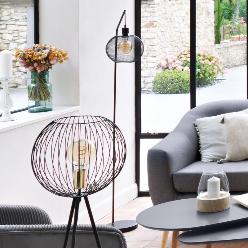 Lampadar Emie, metal, negru, 1XE27, H.154 cm, 173259