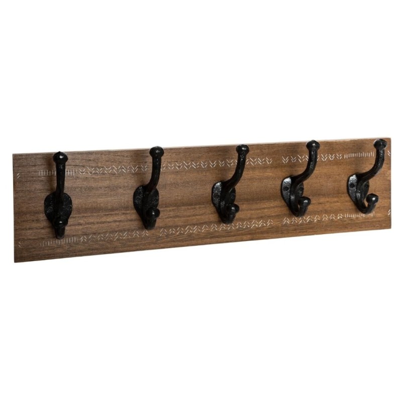 Cuier perete Oliver, MDF, metal, maro, L.50 cm, 173906