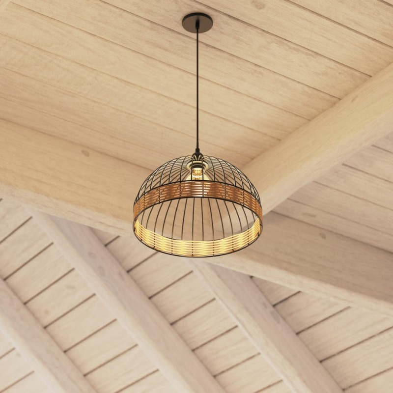 Suspensie Suwa, metal, negru, 1XE27, D.35 cm, 173266