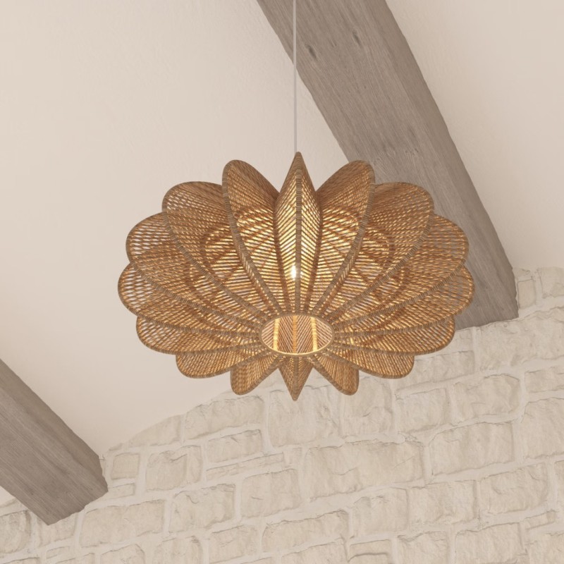 Suspensie Tery, metal, sfoara, bej, 1XE27, D.57 cm, 173227