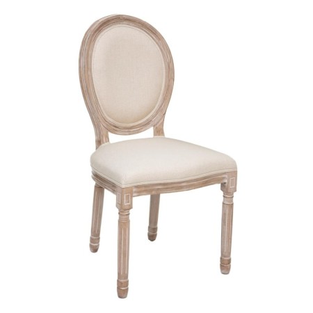 Scaun dining Cleon, lemn de cauciuc, poliester, bej, H.93 cm, 179174A 