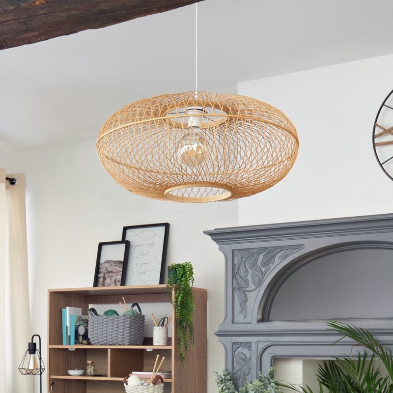 Suspensie Loren, PVC, bambus, 1XE27, D.60 cm, 181910