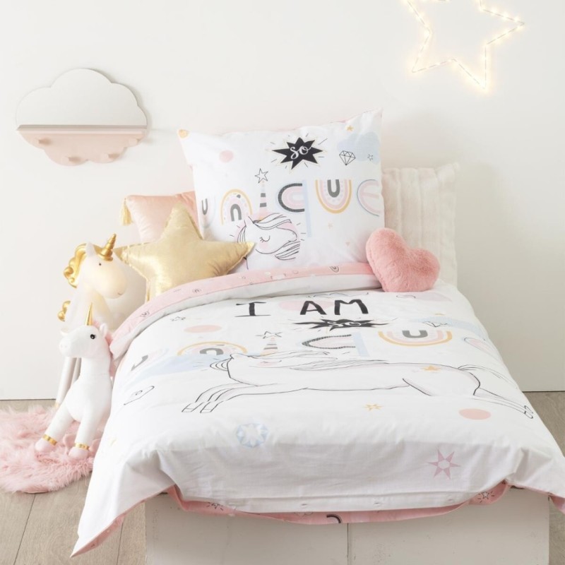 Set lenjerie de pat pentru copii Unicorn, bumbac, multicolor, 140x200 cm, 174018B