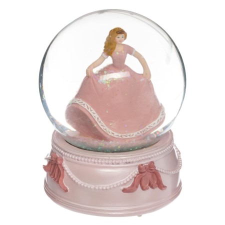 Glob muzical Princess, polirasina, roz, D.10 cm, 158844