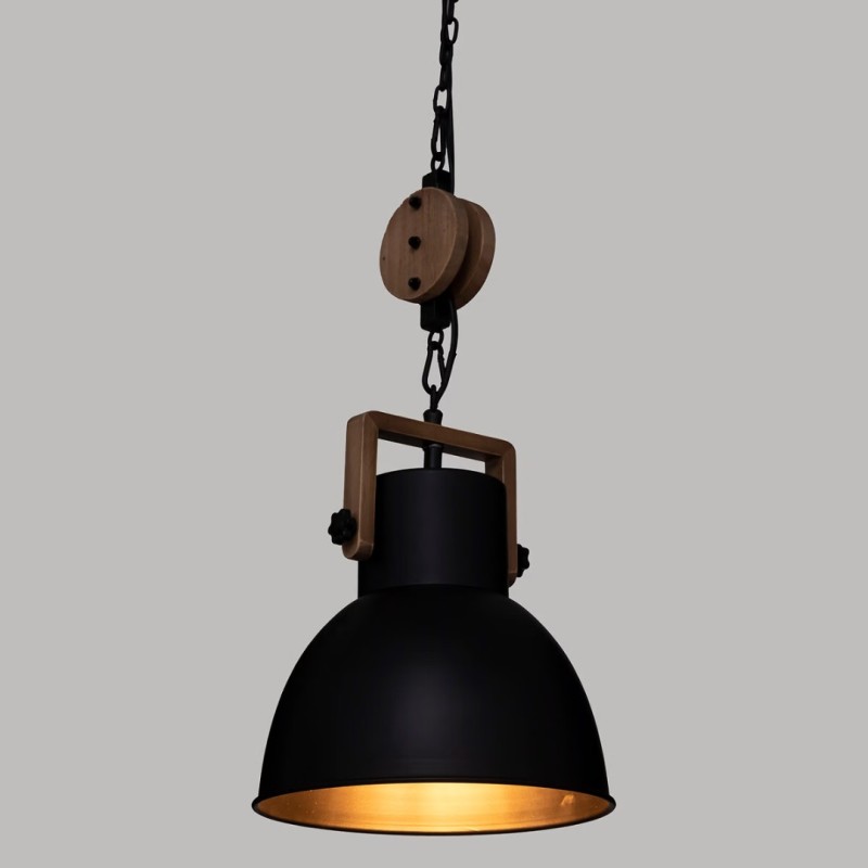 Suspensie Silas, metal, negru, 1XE27, D.23 cm, 182454
