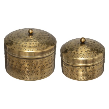 Set 2 cutii depozitare Oasis, metal, auriu, D,10/13 cm, 182242