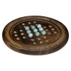 Joc Solitaire, lemn de mango, sticla, maro, D.22 cm, 173483
