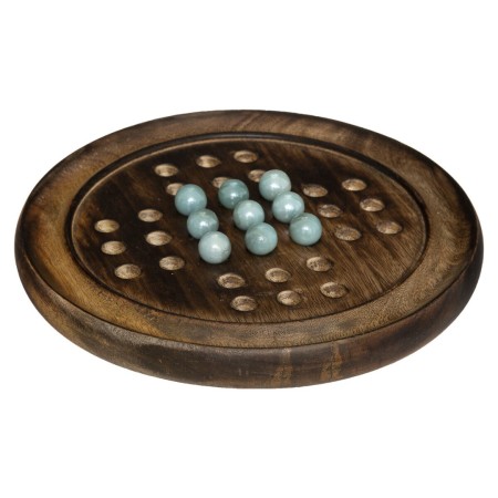 Joc Solitaire, lemn de mango, sticla, maro, D.22 cm, 173483