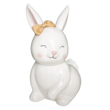 Pusculita Rabbit, ceramica, alb, H.22 cm, 174168