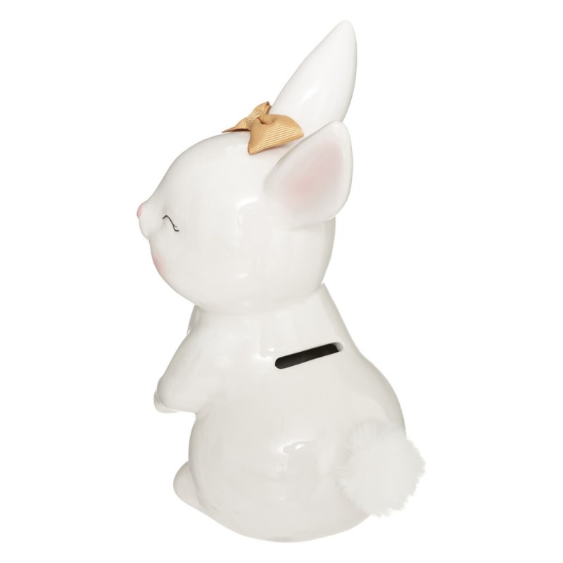 Pusculita Rabbit, ceramica, alb, H.22 cm, 174168