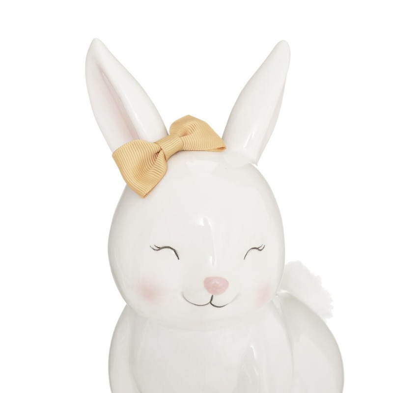 Pusculita Rabbit, ceramica, alb, H.22 cm, 174168