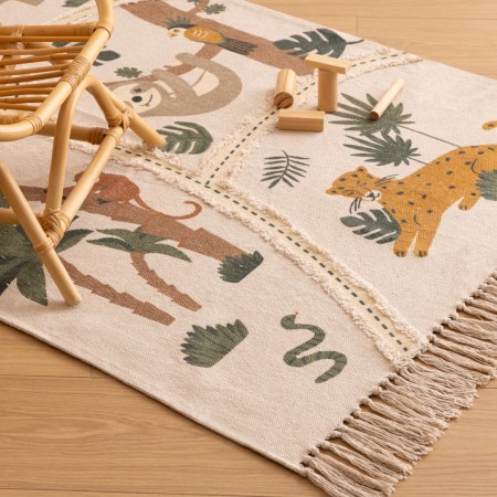 Covor copii Jungle, bumbac, multicolor, 100x150 cm, 193935
