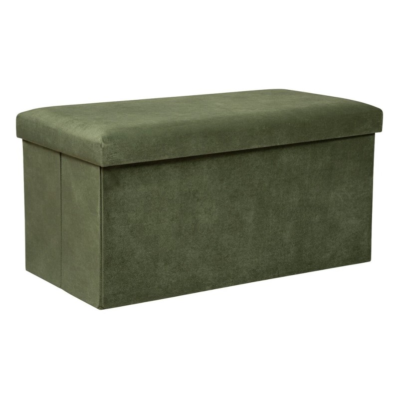 Bancheta Lilou. MDF, poliester, verde khaki, L.76 cm, 197333D