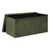 Bancheta Lilou. MDF, poliester, verde khaki, L.76 cm, 197333D