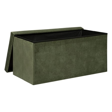 Bancheta Lilou. MDF, poliester, verde khaki, L.76 cm, 197333D 